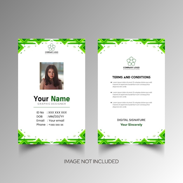 Modelo de diseño simple de nombre y tarjeta de identificación 7