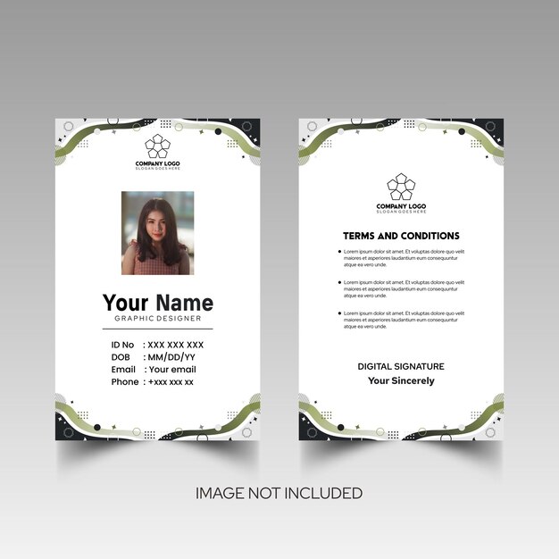 Modelo de diseño simple de nombre y tarjeta de identificación 7