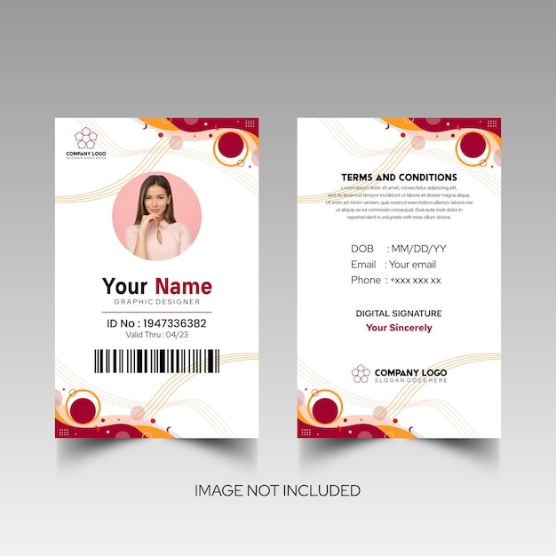 Modelo de diseño simple de nombre y tarjeta de identificación 7