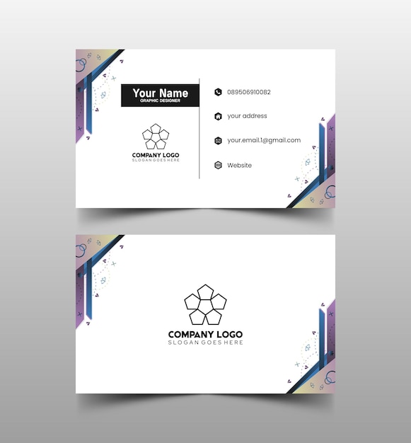 Modelo de diseño simple de nombre y tarjeta de identificación 7