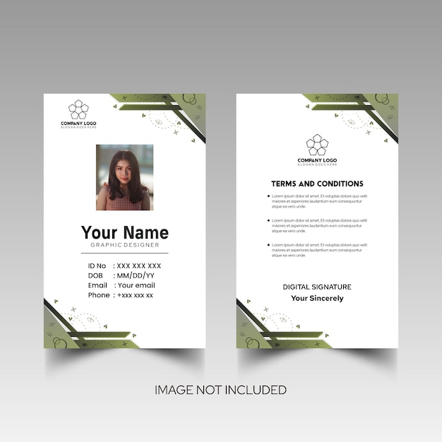 Modelo de diseño simple de nombre y tarjeta de identificación 7