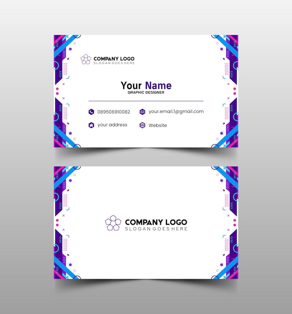Modelo de diseño simple de nombre y tarjeta de identificación 7