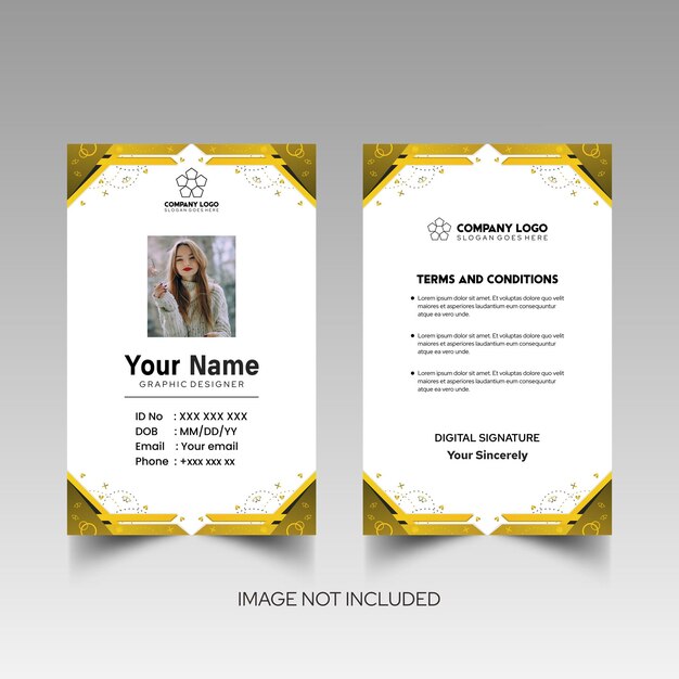 Modelo de diseño simple de nombre y tarjeta de identificación 7