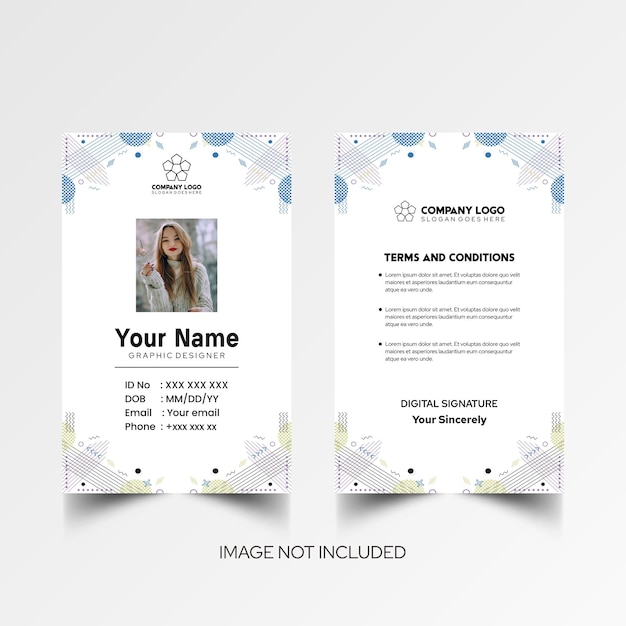 Modelo de diseño simple de nombre y tarjeta de identificación 7