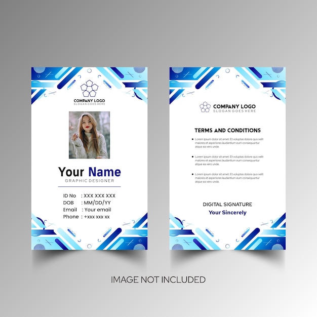 Modelo de diseño simple de nombre y tarjeta de identificación 7