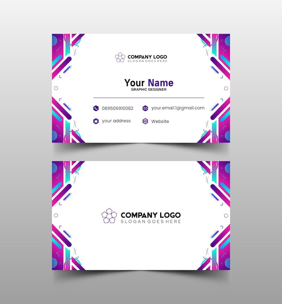 Modelo de diseño simple de nombre y tarjeta de identificación 7