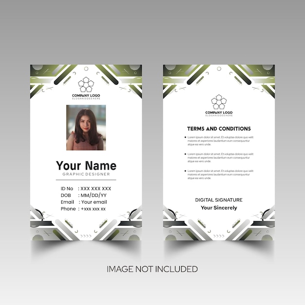 Modelo de diseño simple de nombre y tarjeta de identificación 7