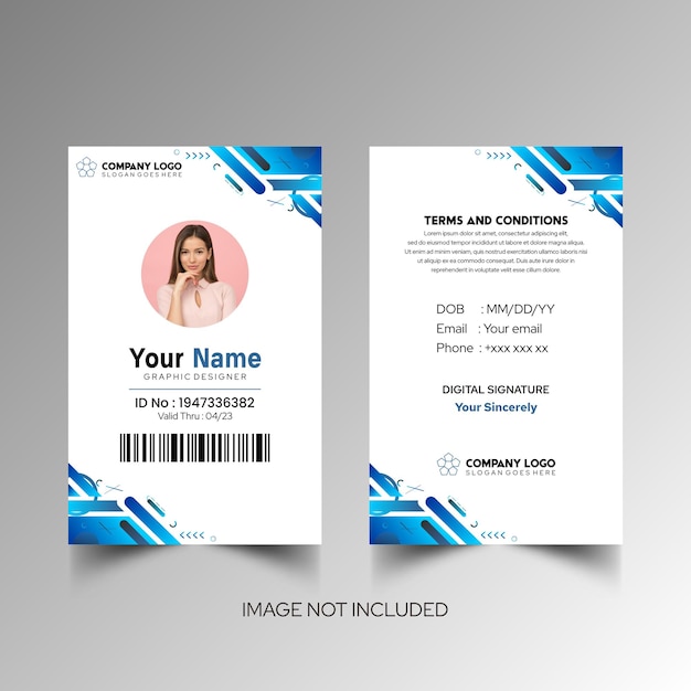 Modelo de diseño simple de nombre y tarjeta de identificación 7