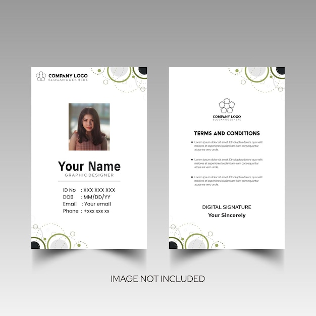 Modelo de diseño simple de nombre y tarjeta de identificación 7