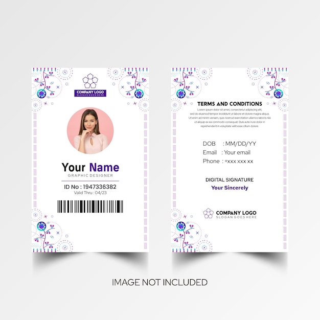 Modelo de diseño simple de nombre y tarjeta de identificación 7
