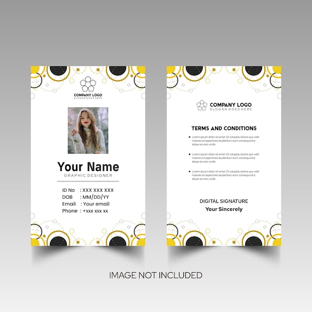 Modelo de diseño simple de nombre y tarjeta de identificación 7