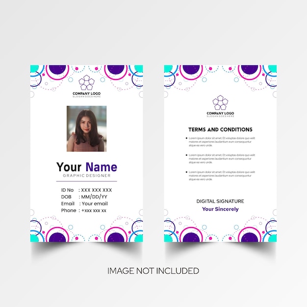 Modelo de diseño simple de nombre y tarjeta de identificación 7