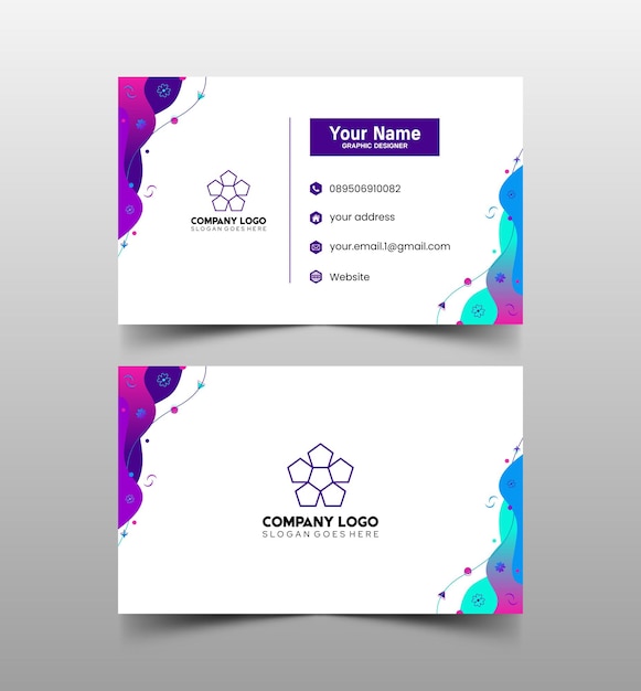 Modelo de diseño simple de nombre y tarjeta de identificación 8
