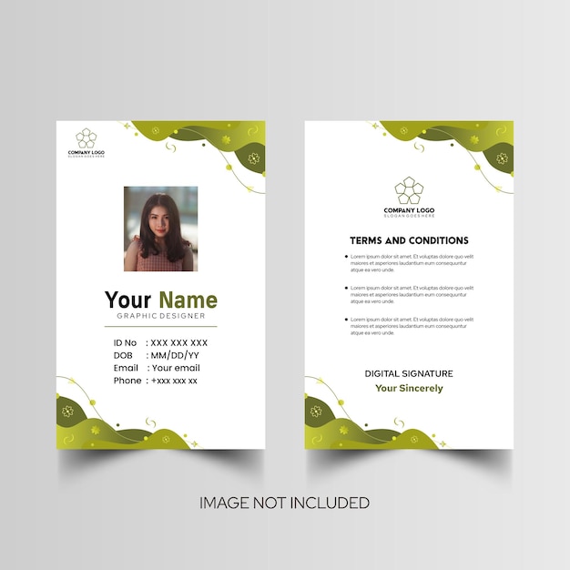 Modelo de diseño simple de nombre y tarjeta de identificación 8