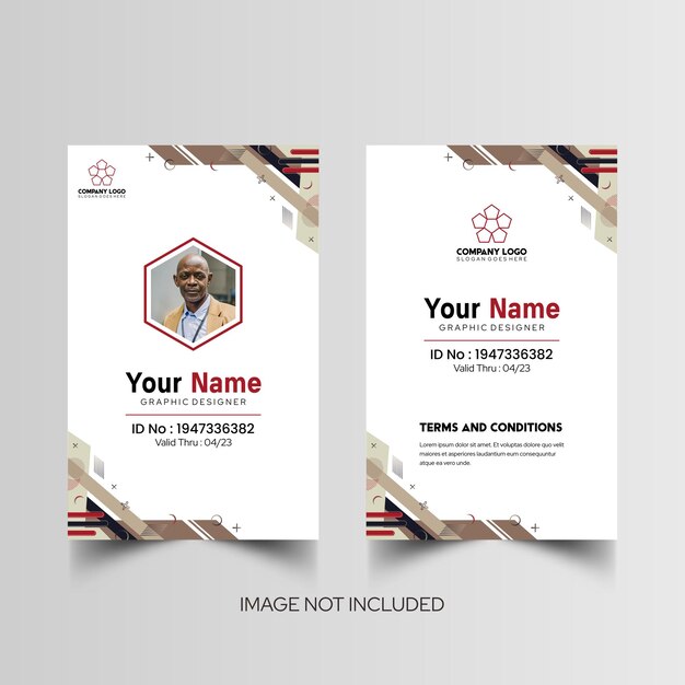 Modelo de diseño simple de nombre y tarjeta de identificación 8