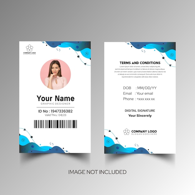 Modelo de diseño simple de nombre y tarjeta de identificación 8