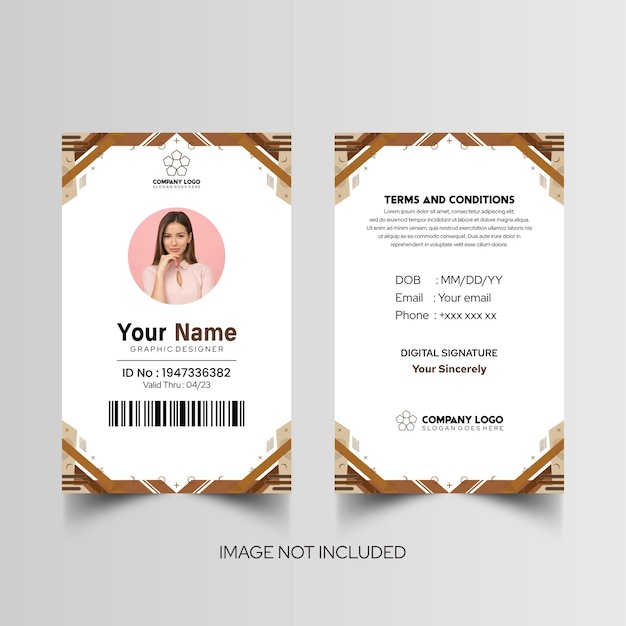 Modelo de diseño simple de nombre y tarjeta de identificación 8