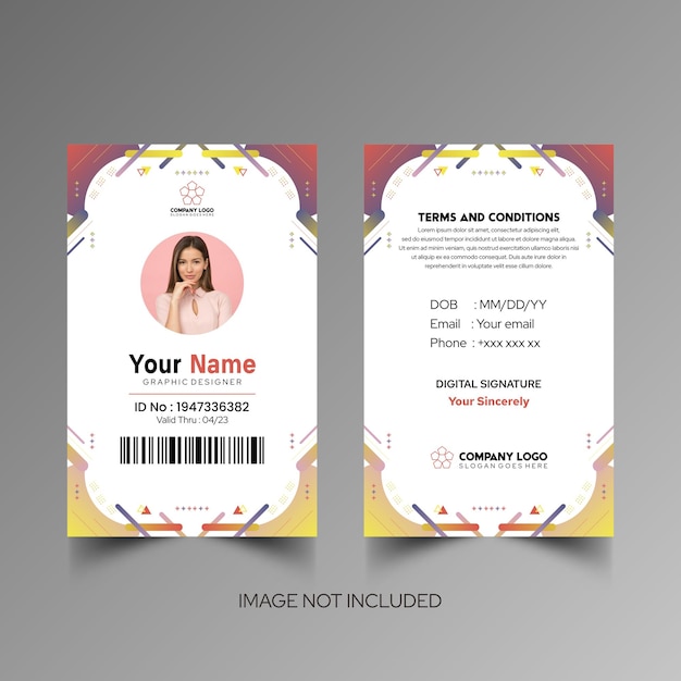 Modelo de diseño simple de nombre y tarjeta de identificación 8