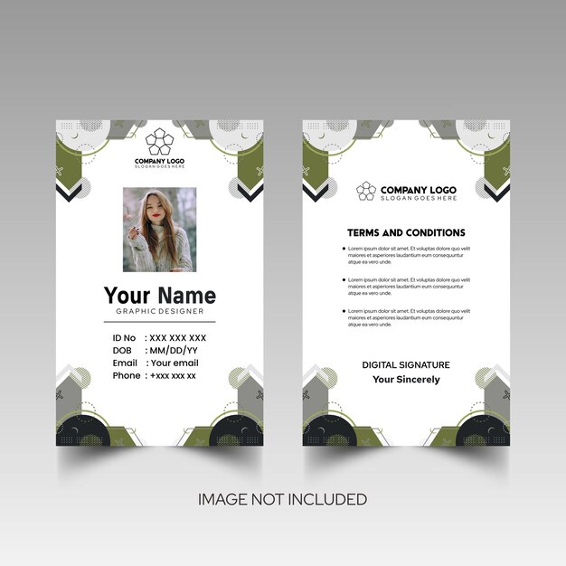 Modelo de diseño simple de nombre y tarjeta de identificación 8