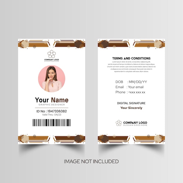 Modelo de diseño simple de nombre y tarjeta de identificación 8
