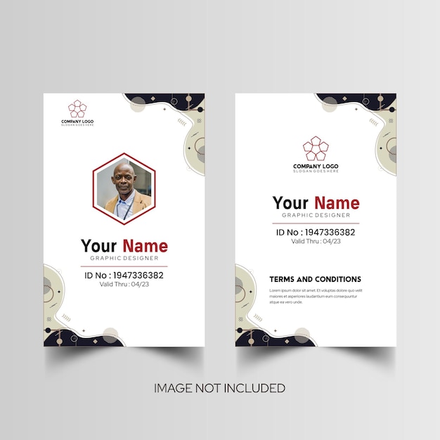 Modelo de diseño simple de nombre y tarjeta de identificación 8