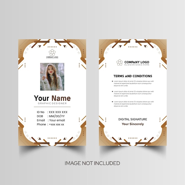 Modelo de diseño simple de nombre y tarjeta de identificación 8