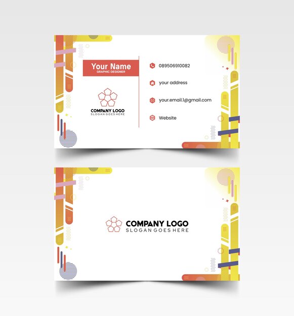 Modelo de diseño simple de nombre y tarjeta de identificación 8