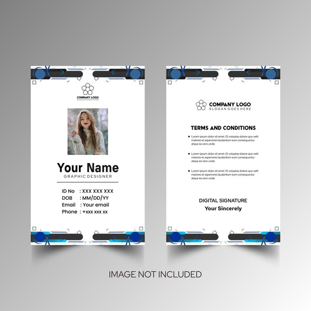 Modelo de diseño simple de nombre y tarjeta de identificación 8