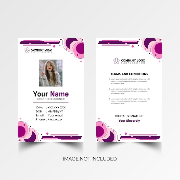 Modelo de diseño simple de nombre y tarjeta de identificación 8