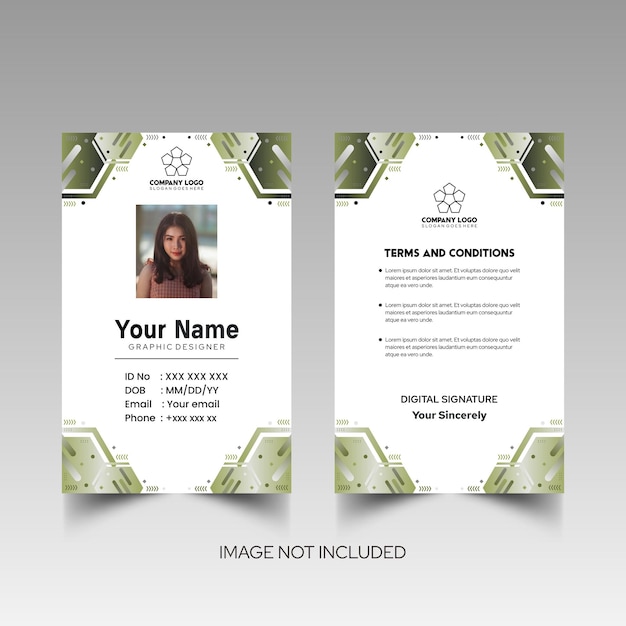 Modelo de diseño simple de nombre y tarjeta de identificación 8