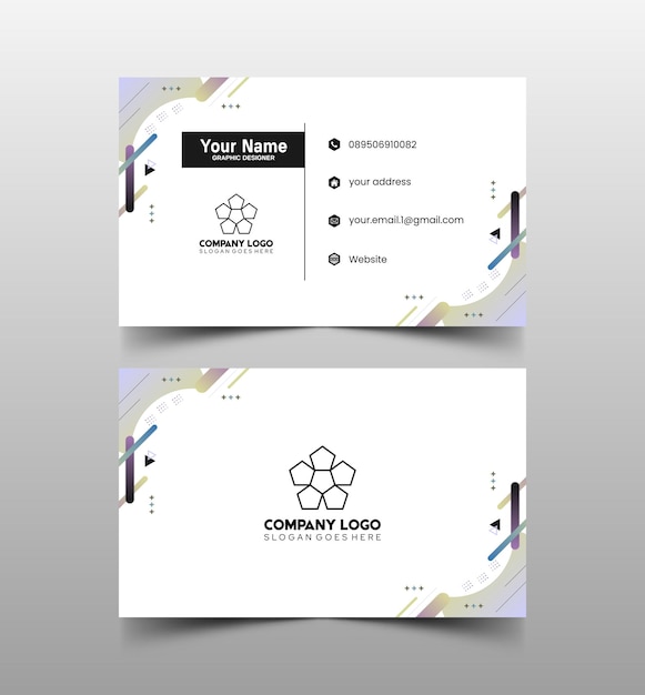 Modelo de diseño simple de nombre y tarjeta de identificación 8