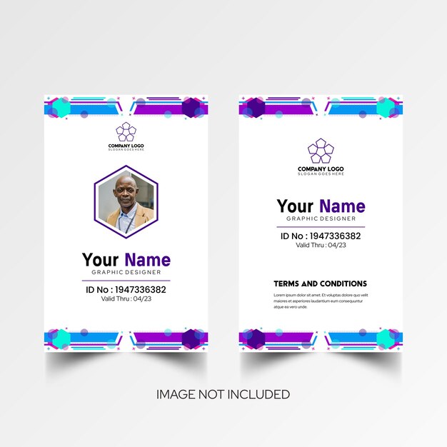 Modelo de diseño simple de nombre y tarjeta de identificación 8