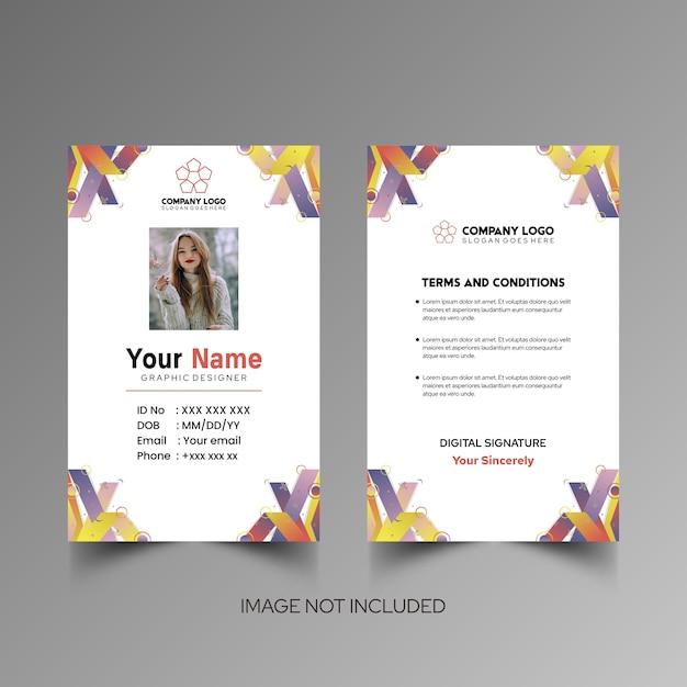 Modelo de diseño simple de nombre y tarjeta de identificación 8