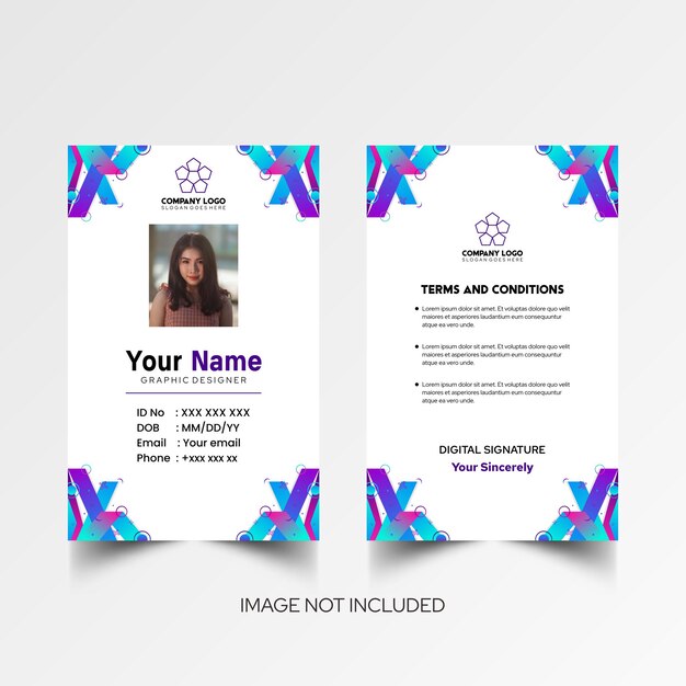 Modelo de diseño simple de nombre y tarjeta de identificación 8