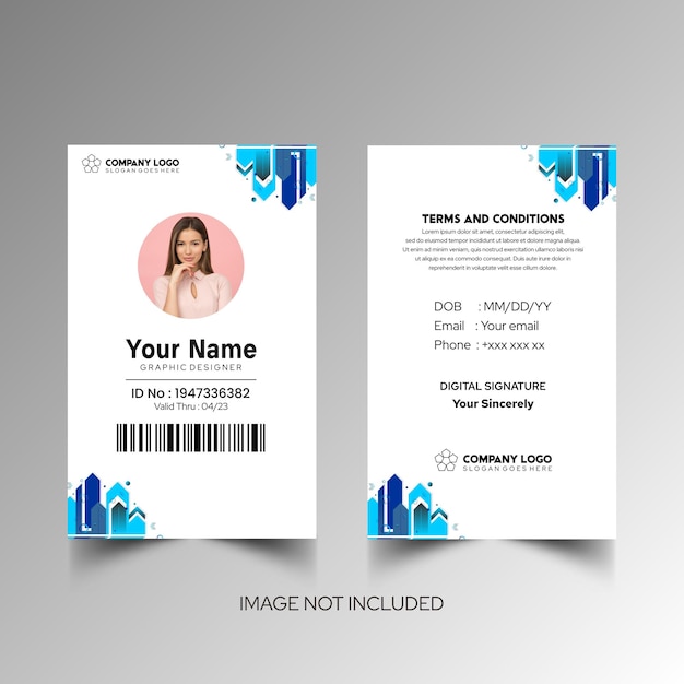 Modelo de diseño simple de nombre y tarjeta de identificación 8