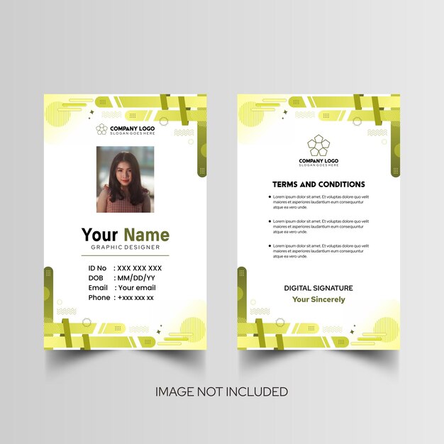 Modelo de diseño simple de nombre y tarjeta de identificación 8