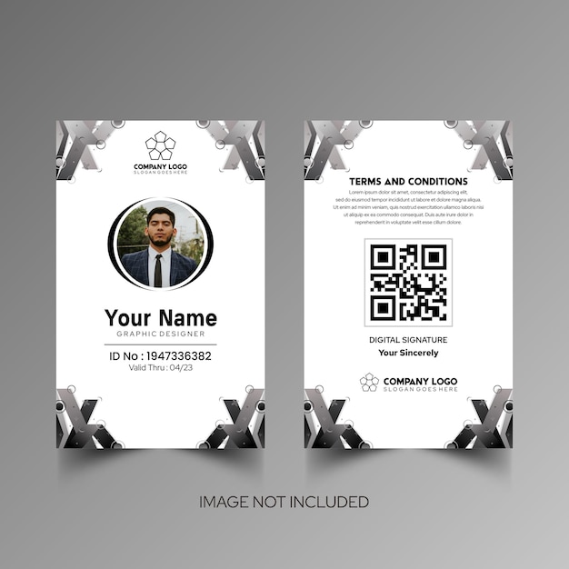 Modelo de diseño simple de nombre y tarjeta de identificación 8