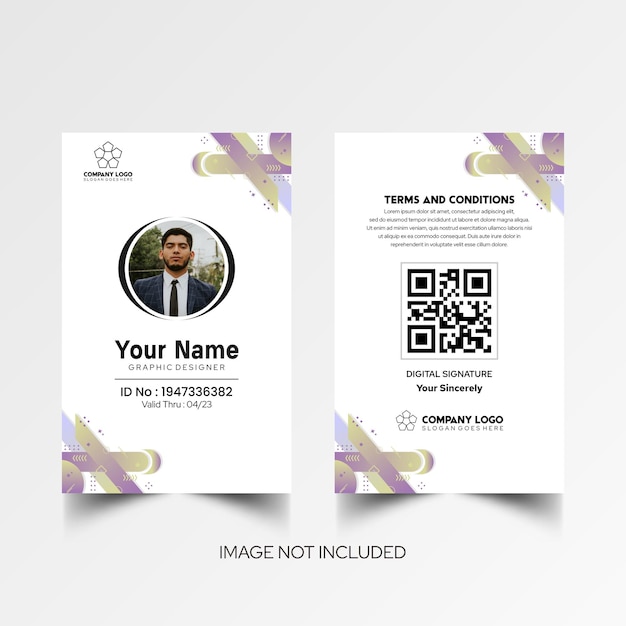 Modelo de diseño simple de nombre y tarjeta de identificación 8