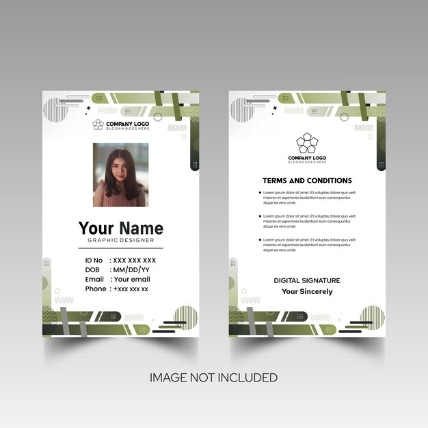 Modelo de diseño simple de nombre y tarjeta de identificación 8