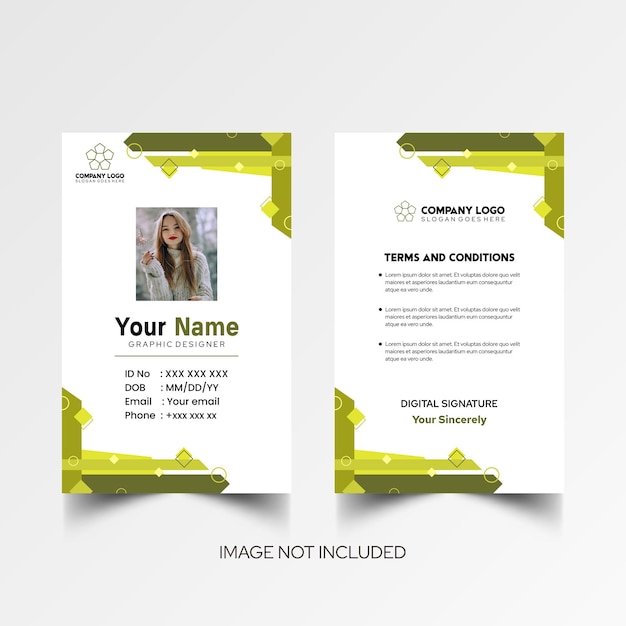 Modelo de diseño simple de nombre y tarjeta de identificación 8