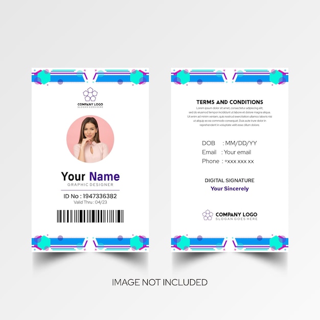 Modelo de diseño simple de nombre y tarjeta de identificación 8