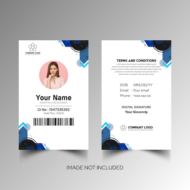 Modelo de diseño simple de nombre y tarjeta de identificación 8