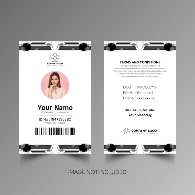 Modelo de diseño simple de nombre y tarjeta de identificación 8