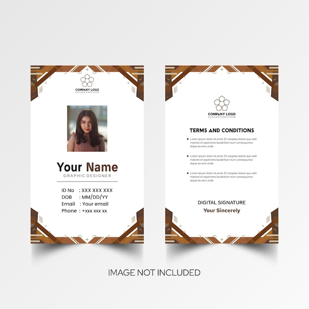 Modelo de diseño simple de nombre y tarjeta de identificación 8