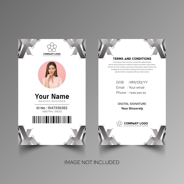 Modelo de diseño simple de nombre y tarjeta de identificación 8