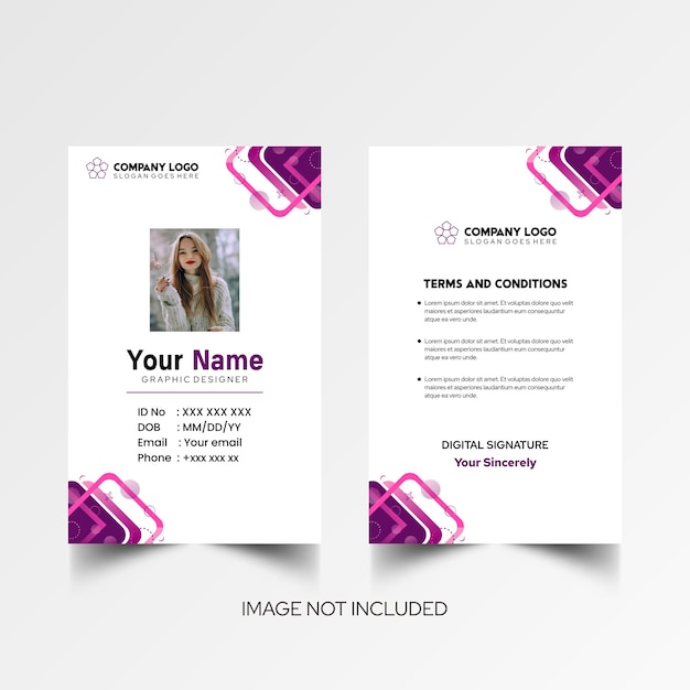 Modelo de diseño simple de nombre y tarjeta de identificación 8
