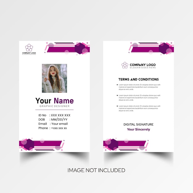 Modelo de diseño simple de nombre y tarjeta de identificación 8