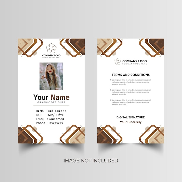 Modelo de diseño simple de nombre y tarjeta de identificación 8