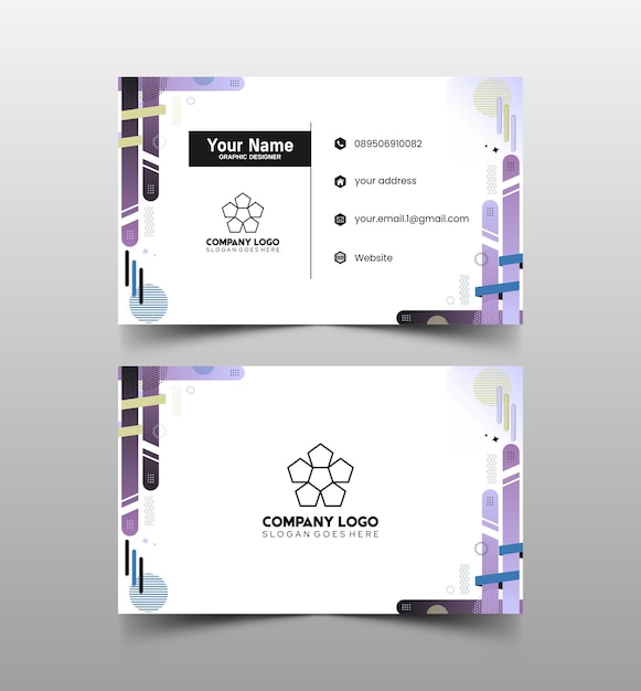 Modelo de diseño simple de nombre y tarjeta de identificación 8