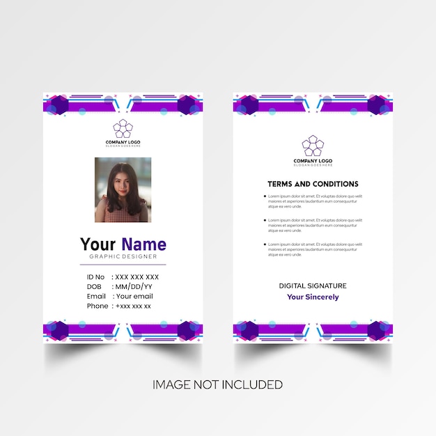 Modelo de diseño simple de nombre y tarjeta de identificación 8